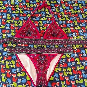 Victoria's secret m/l magenta floral bikini